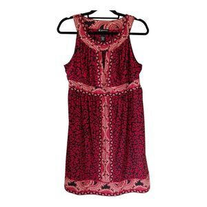 INC Women’s Sleeveless Black Red Cheetah Print Stretch Dress Large Petite